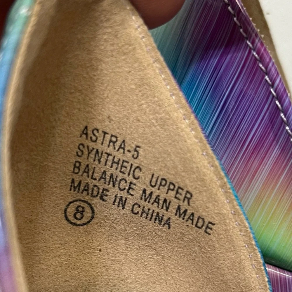 Chase & Chloe Astra Platform Wedge Multicolor Ankle Strap Sandals Size 8
